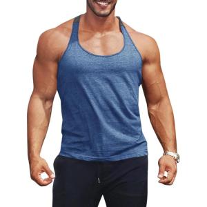 imageRuncati Mens Workout Tank Top YBack Sleeveless Gym Training Athletic TShirtsBlue