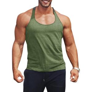 imageRuncati Mens Workout Tank Top YBack Sleeveless Gym Training Athletic TShirtsGreen