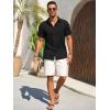 imageRuncati Mens Button Down Shirts Casual Short Sleeve Beach Shirt Summer Cotton Linen Lightweight Hippie TopsBlack