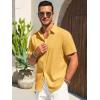 imageRuncati Mens Button Down Shirts Casual Short Sleeve Beach Shirt Summer Cotton Linen Lightweight Hippie TopsMustard Yellow