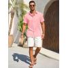 imageRuncati Mens Button Down Shirts Casual Short Sleeve Beach Shirt Summer Cotton Linen Lightweight Hippie TopsPink