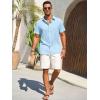 imageRuncati Mens Button Down Shirts Casual Short Sleeve Beach Shirt Summer Cotton Linen Lightweight Hippie TopsSky Blue