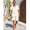 imageRuncati Mens Button Down Shirts Casual Short Sleeve Beach Shirt Summer Cotton Linen Lightweight Hippie TopsWhite