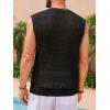 imageRuncati Mens Knitted Tank Tops Sleeveless Crochet See Through TShirts Muscle Summer Beach Hippie ShirtsBlack