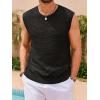 imageRuncati Mens Knitted Tank Tops Sleeveless Crochet See Through TShirts Muscle Summer Beach Hippie ShirtsBlack