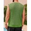 imageRuncati Mens Knitted Tank Tops Sleeveless Crochet See Through TShirts Muscle Summer Beach Hippie ShirtsGreen