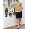imageRuncati Mens Knitted Tank Tops Sleeveless Crochet See Through TShirts Muscle Summer Beach Hippie ShirtsKhaki