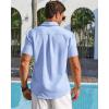 imageRuncati Mens Linen Button Down Shirt Short Sleeve Casual Lightweight Summer Beach Shirts Vacation Wedding TopsSky Blue