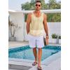imageRuncati Mens Sleeveless Tank Tops Knitted Crochet See Through Hollow Out TShirts Muscle Summer Beach Hippie ShirtsBeige