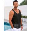 imageRuncati Mens Sleeveless Tank Tops Knitted Crochet See Through Hollow Out TShirts Muscle Summer Beach Hippie ShirtsBlack
