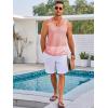imageRuncati Mens Sleeveless Tank Tops Knitted Crochet See Through Hollow Out TShirts Muscle Summer Beach Hippie ShirtsPink