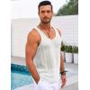imageRuncati Mens Sleeveless Tank Tops Knitted Crochet See Through Hollow Out TShirts Muscle Summer Beach Hippie ShirtsWhite