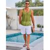 imageRuncati Mens Sleeveless Tank Tops Knitted Crochet See Through Hollow Out TShirts Muscle Summer Beach Hippie ShirtsYellowgreen
