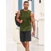 imageRuncati Mens Sleeveless Tank Tops Workout Athletic Muscle Shirt Casual Summer Beach T ShirtsArmy Green