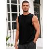 imageRuncati Mens Sleeveless Tank Tops Workout Athletic Muscle Shirt Casual Summer Beach T ShirtsBlack