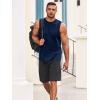 imageRuncati Mens Sleeveless Tank Tops Workout Athletic Muscle Shirt Casual Summer Beach T ShirtsNavy