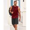 imageRuncati Mens Sleeveless Tank Tops Workout Athletic Muscle Shirt Casual Summer Beach T ShirtsWine Red