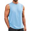 imageRuncati Mens Sleeveless Tank Tops Workout Athletic Muscle Shirt Casual Summer Beach T ShirtsSky Blue