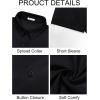 imageRuncati Mens Button Down Linen Shirts Short Sleeve Casual Collared Summer Beach Untucked TopsBlack