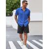 imageRuncati Mens Casual Button Down Shirts Short Sleeve Textured Shirt Summer Beach TopsRoyal Blue