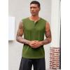 imageRuncati Mens Muscle Tank Tops Sleeveless Workout Gym Slim Fit Henley Shirt Casual Basic Summer Beach TopsArmy Green