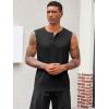 imageRuncati Mens Muscle Tank Tops Sleeveless Workout Gym Slim Fit Henley Shirt Casual Basic Summer Beach TopsBlackGrey