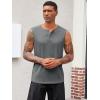 imageRuncati Mens Muscle Tank Tops Sleeveless Workout Gym Slim Fit Henley Shirt Casual Basic Summer Beach TopsBlackGrey