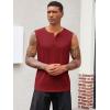 imageRuncati Mens Muscle Tank Tops Sleeveless Workout Gym Slim Fit Henley Shirt Casual Basic Summer Beach TopsBurgundy