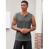 imageRuncati Mens Muscle Tank Tops Sleeveless Workout Gym Slim Fit Henley Shirt Casual Basic Summer Beach TopsDark Grey