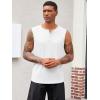 imageRuncati Mens Muscle Tank Tops Sleeveless Workout Gym Slim Fit Henley Shirt Casual Basic Summer Beach TopsWhite