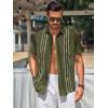 imageRuncati Mens Short Sleeve Guayabera Shirts Linen Cotton Button Down Mexican Embroidered Cuban Wedding Shirt Summer Beach Tops03 Army Green