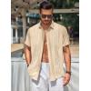 imageRuncati Mens Short Sleeve Guayabera Shirts Linen Cotton Button Down Mexican Embroidered Cuban Wedding Shirt Summer Beach Tops03 Beige