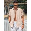 imageRuncati Mens Short Sleeve Guayabera Shirts Linen Cotton Button Down Mexican Embroidered Cuban Wedding Shirt Summer Beach Tops03 Khaki