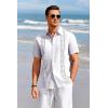 imageRuncati Mens Short Sleeve Guayabera Shirts Linen Cotton Button Down Mexican Embroidered Cuban Wedding Shirt Summer Beach Tops03 White