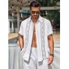 imageRuncati Mens Short Sleeve Guayabera Shirts Linen Cotton Button Down Mexican Embroidered Cuban Wedding Shirt Summer Beach Tops03 White