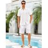imageRuncati Mens Short Sleeve Guayabera Shirts Linen Cotton Button Down Mexican Embroidered Cuban Wedding Shirt Summer Beach Tops04 White