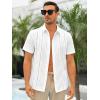 imageRuncati Mens Short Sleeve Guayabera Shirts Linen Cotton Button Down Mexican Embroidered Cuban Wedding Shirt Summer Beach Tops04 White