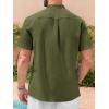 imageRuncati Mens Short Sleeve Guayabera Shirts Linen Cotton Button Down Mexican Embroidered Cuban Wedding Shirt Summer Beach Tops05 Army Green