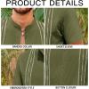 imageRuncati Mens Short Sleeve Guayabera Shirts Linen Cotton Button Down Mexican Embroidered Cuban Wedding Shirt Summer Beach Tops05 Army Green