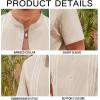 imageRuncati Mens Short Sleeve Guayabera Shirts Linen Cotton Button Down Mexican Embroidered Cuban Wedding Shirt Summer Beach Tops05 Beige