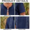 imageRuncati Mens Short Sleeve Guayabera Shirts Linen Cotton Button Down Mexican Embroidered Cuban Wedding Shirt Summer Beach Tops05 Navy