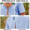 imageRuncati Mens Short Sleeve Guayabera Shirts Linen Cotton Button Down Mexican Embroidered Cuban Wedding Shirt Summer Beach Tops05 Sky Blue