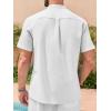 imageRuncati Mens Short Sleeve Guayabera Shirts Linen Cotton Button Down Mexican Embroidered Cuban Wedding Shirt Summer Beach Tops05 White