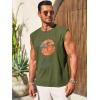 imageRuncati Mens Sleeveless Tank Tops Workout Gym Muscle Shirts Palm Tree Vintage Hawaiian Summer Beach T ShirtsArmy Green