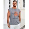 imageRuncati Mens Sleeveless Tank Tops Workout Gym Muscle Shirts Palm Tree Vintage Hawaiian Summer Beach T ShirtsGray