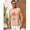 imageRuncati Mens Sleeveless Tank Tops Workout Gym Muscle Shirts Palm Tree Vintage Hawaiian Summer Beach T ShirtsKhaki