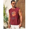 imageRuncati Mens Sleeveless Tank Tops Workout Gym Muscle Shirts Palm Tree Vintage Hawaiian Summer Beach T ShirtsRed