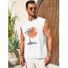 imageRuncati Mens Sleeveless Tank Tops Workout Gym Muscle Shirts Palm Tree Vintage Hawaiian Summer Beach T ShirtsWhite