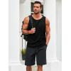 imageRuncati Mens Workout Tank Tops Sleeveless Casual Waffle T Shirts Gym Muscle Summer Beach Tee ShirtBlack