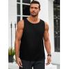 imageRuncati Mens Workout Tank Tops Sleeveless Casual Waffle T Shirts Gym Muscle Summer Beach Tee ShirtBlack